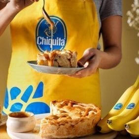 Thanksgiving caramel Chiquita banana pie